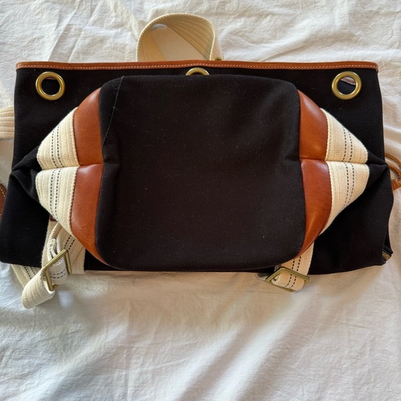 Sperry Black and Tan Duffle Canvas Backpack - Picture 6 of 8